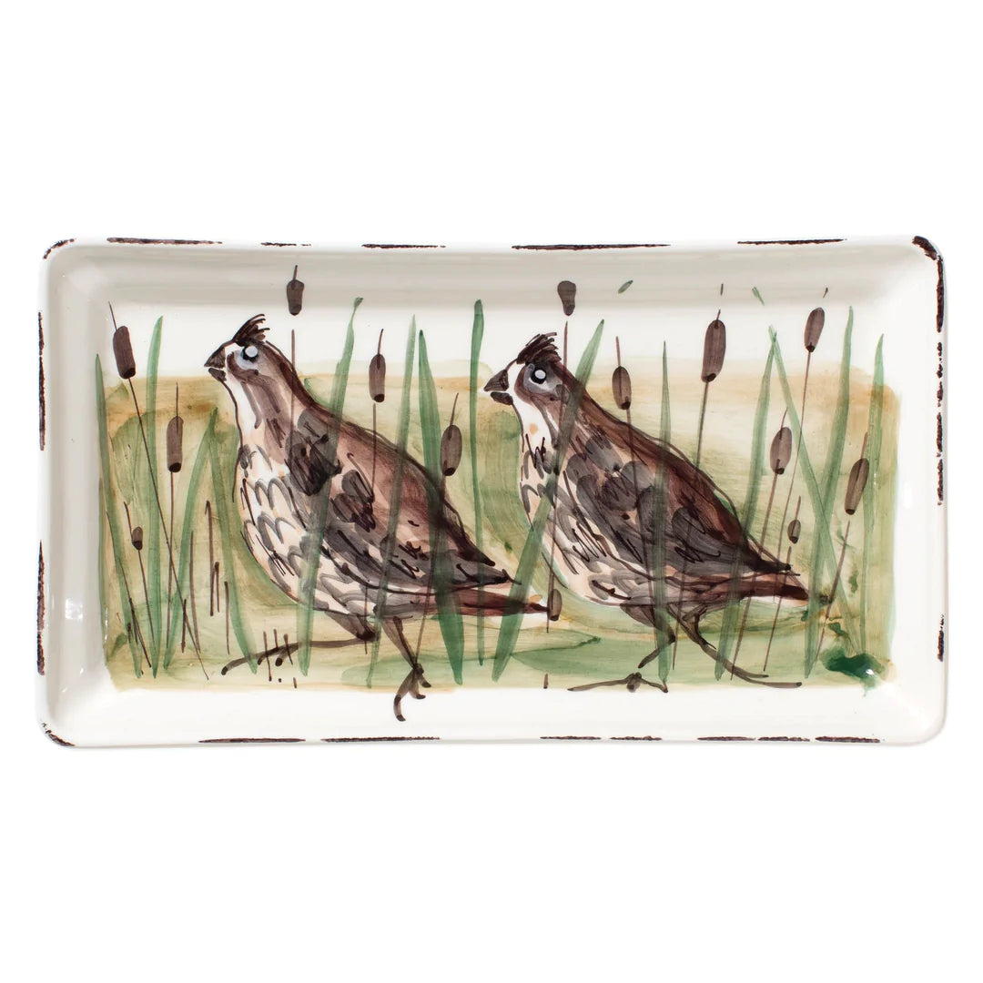Wildlife Quail Rectangular Platter - Be On Park