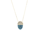 Campbell and Charlotte "Found Cap" Chrysocolla & Brown Diamond Necklace - Be On Park