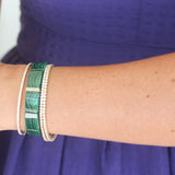 Sydney Evan Malachite Rectangle Bead Bracelet with Emerald - Be On Park