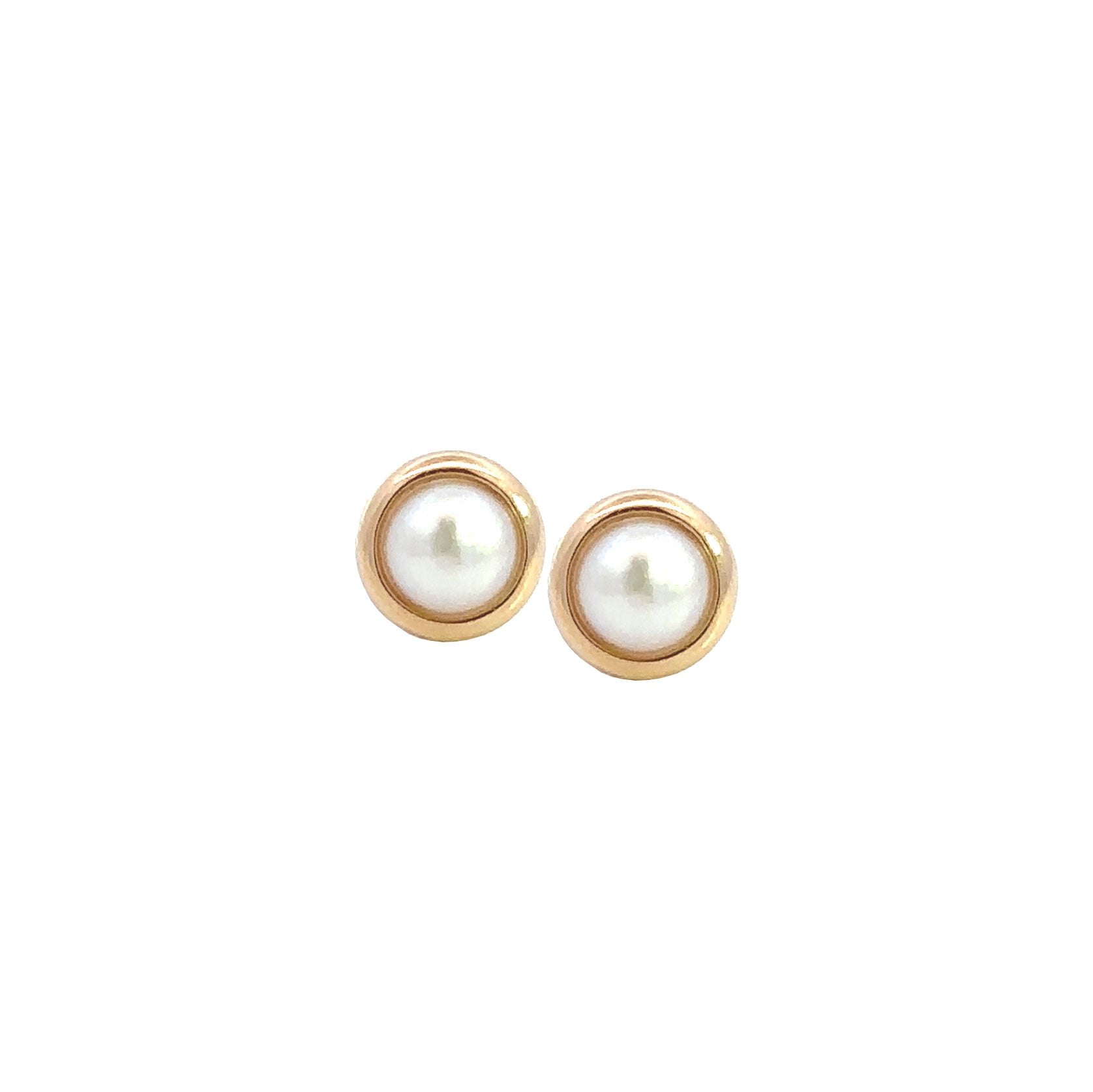 Shy Creation Pearl Circle Stud Earrings - Be On Park