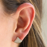 Shy Creation Yellow Gold Pave Diamond Kite Studs - Be On Park