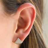 Shy Creation Yellow Gold Pave Diamond Kite Studs - Be On Park