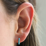 Shy Creation Yellow Gold Turquoise Huggies - Be On Park