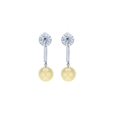 Piranesi Golden Pearl & Diamond Drop Earrings - Be On Park