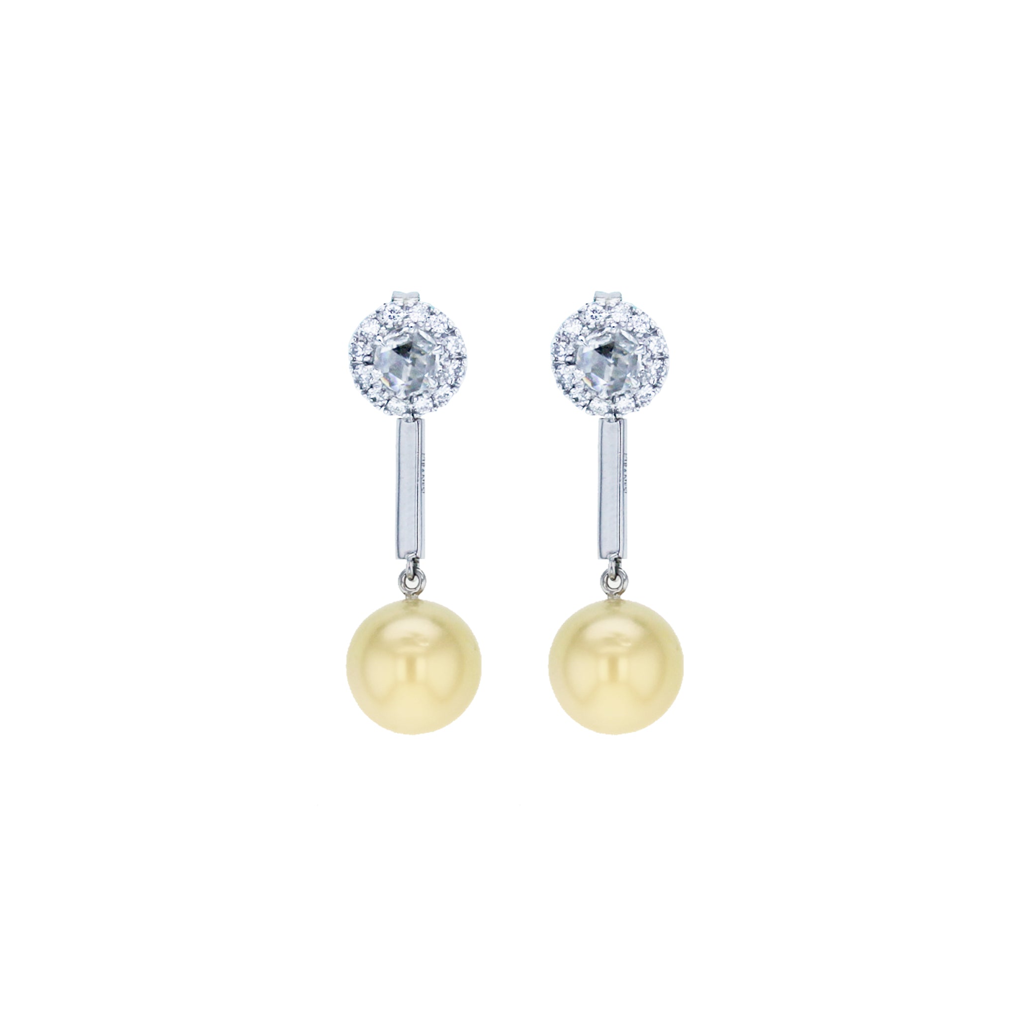 Piranesi Golden Pearl & Diamond Drop Earrings - Be On Park