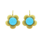 Stephanie Albertson Double Layered Flower Earrings with Sleeping Beauty Turquoise - Be On Park