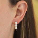 Mizuki Akoya pearl "safety pin" earrings - Be On Park