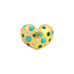 Jenna Blake TURQUOISE, EMERALD AND DIAMOND GYPSY Heart Ring - Be On Park