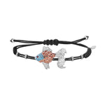 Pippo Perez diamond and sapphire carp bracelet on a black nautical, adjustable cord - Be On Park