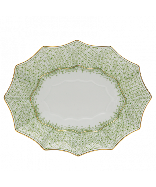 Apple Green Lace Large Fluted Tray - Be On Park