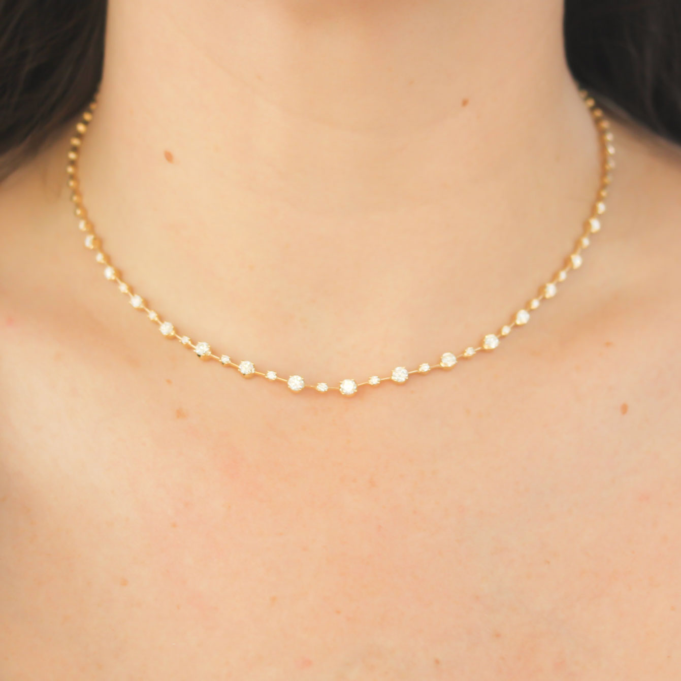 Kwiat alternating diamond starry night necklace - Be On Park