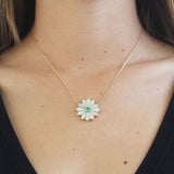 Orly Marcel Sacred Flower Mother of Pearl and emerald necklace - Be On Park