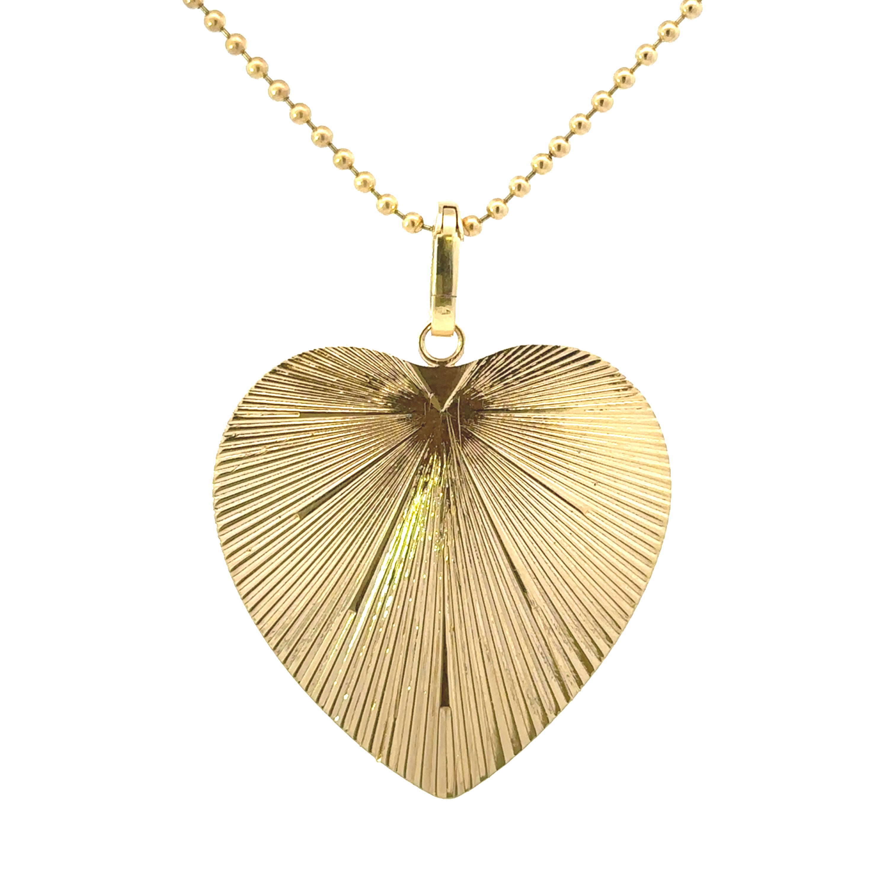 Vintage Large Fluted Heart Charm - Be On Park