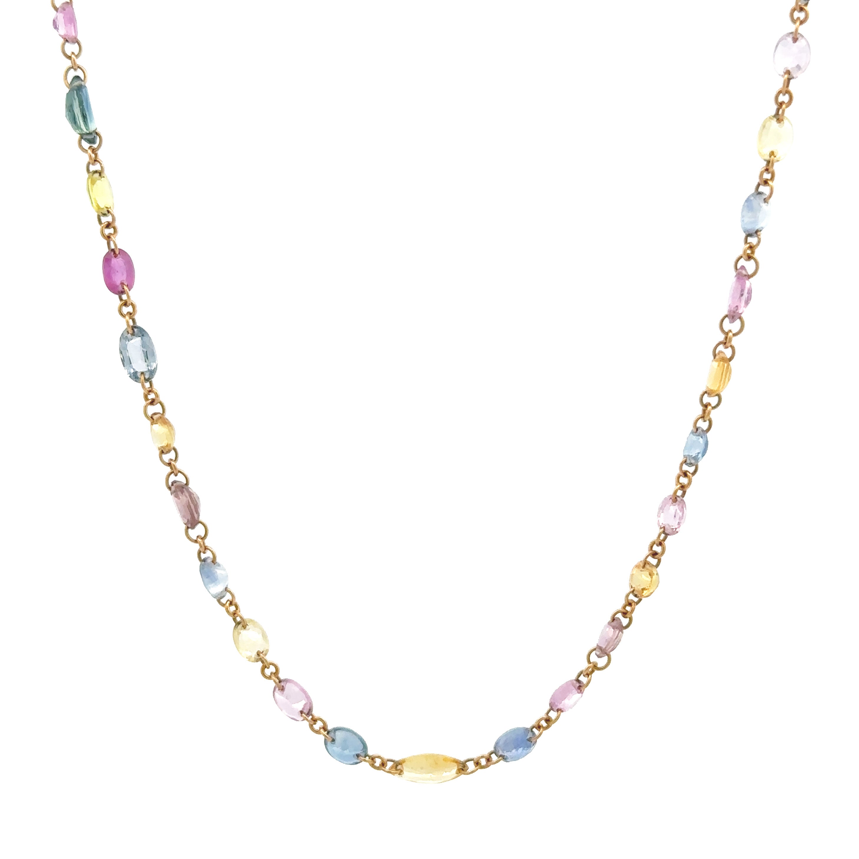 Sutra Multi-colored Sapphire Necklace with Diamond - Be On Park