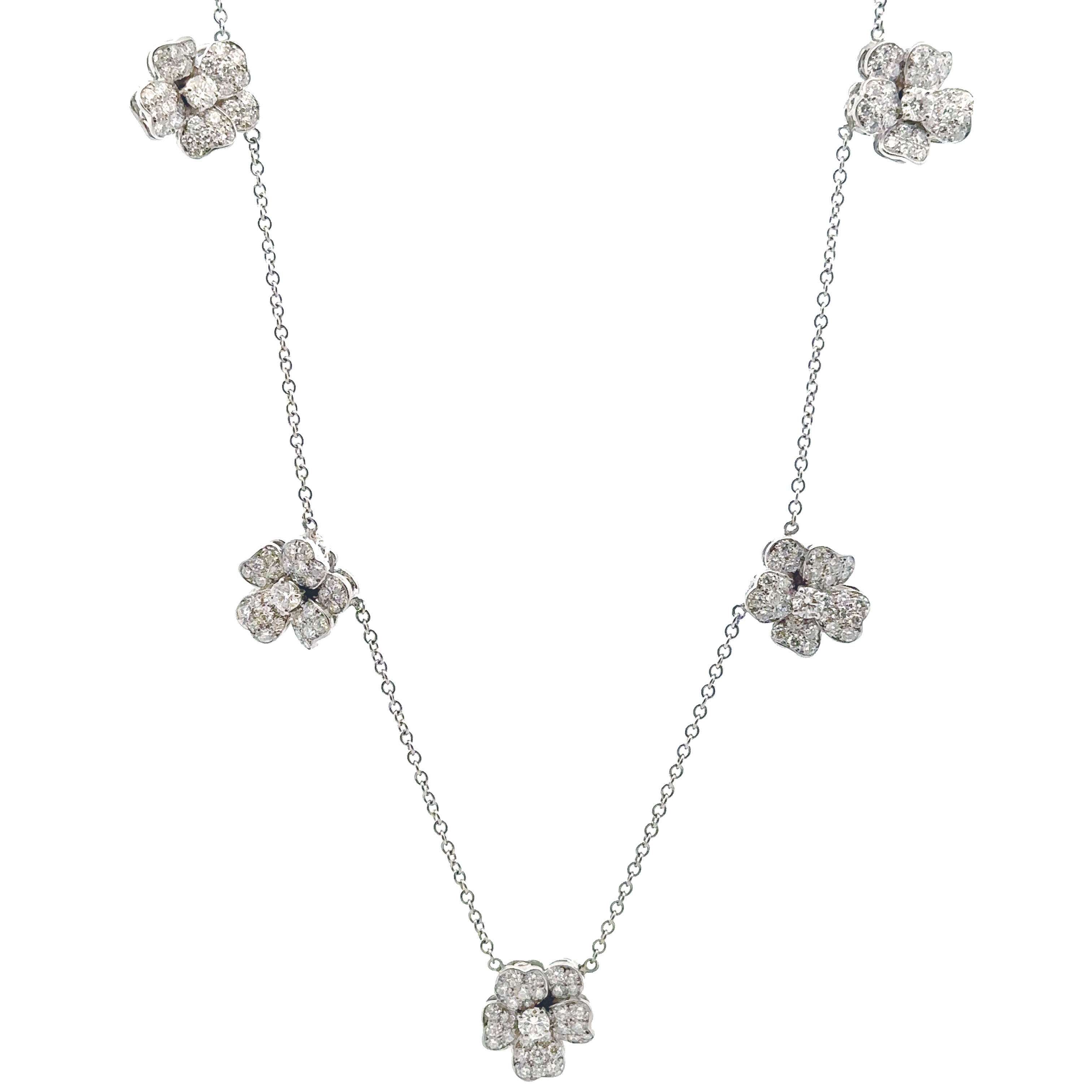 Oscar Heyman Platinum 5-flower Diamond Necklace - Be On Park