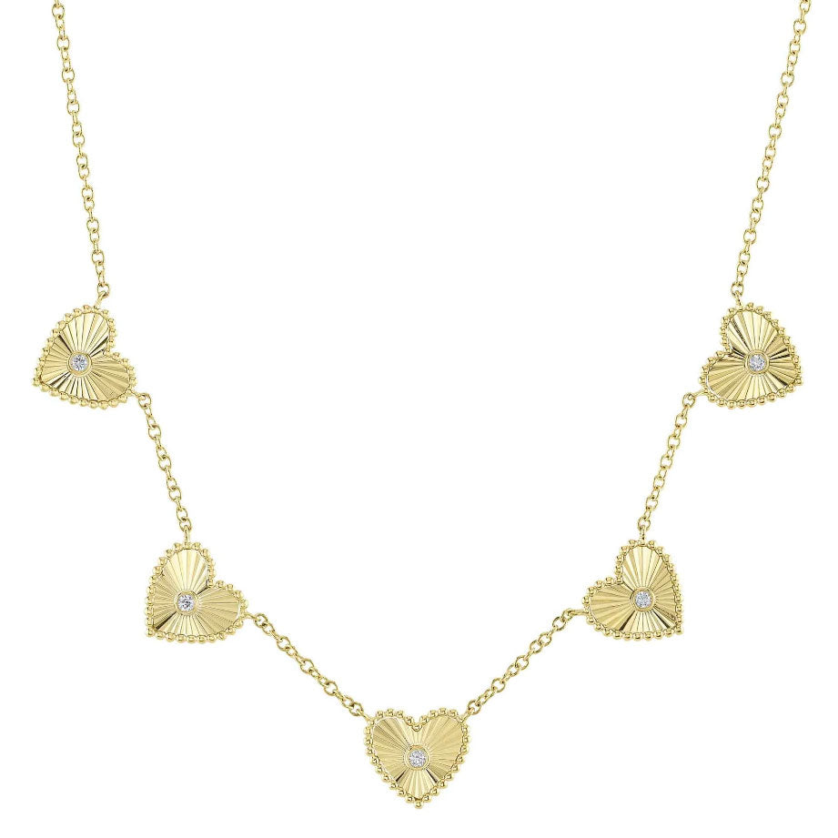 Shy Creation Diamond Bezel Heart Necklace - Be On Park