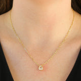 Lauren K antique pear shape diamond necklace on paperclip chain - Be On Park