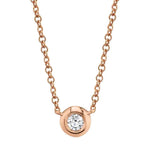Shy Creation Rose Gold Diamond Bezel Necklace - Be On Park