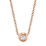 Shy Creation Rose Gold Diamond Bezel Necklace - Be On Park