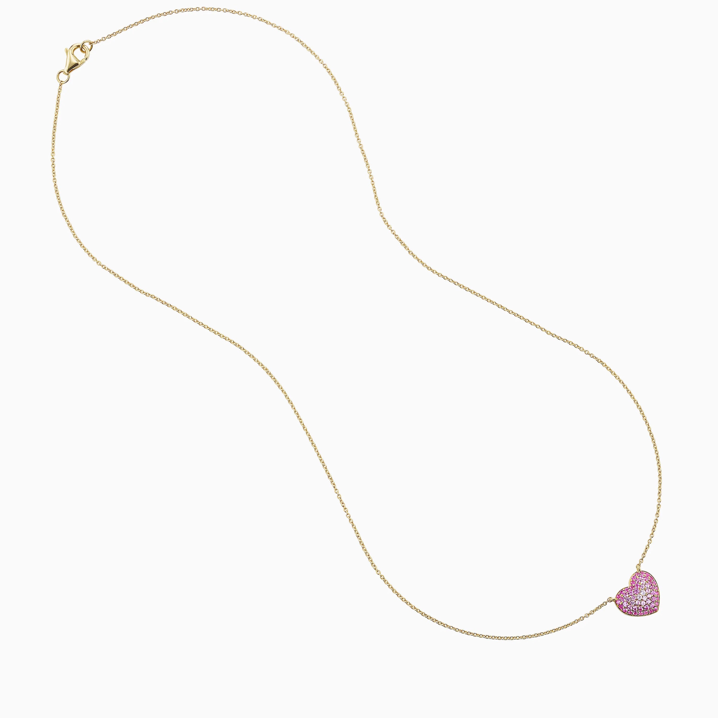 Emily P Wheeler Lucy Heart Necklace with ombre pink sapphire, 16" long - Be On Park