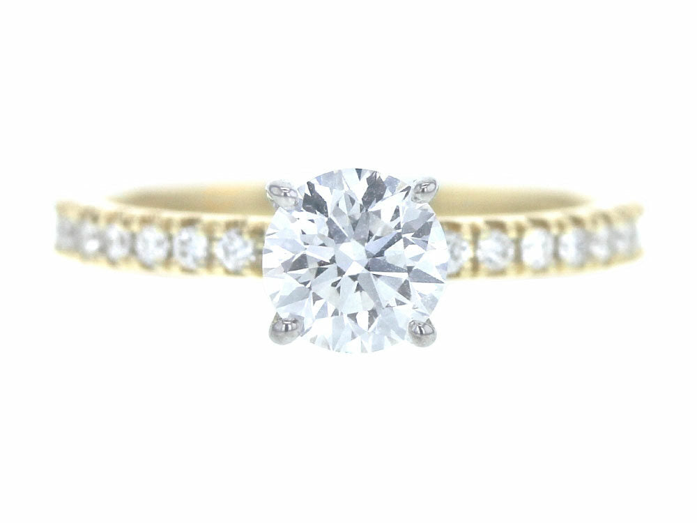 yellow gold 0.90 carat diamond solitaire engagement ring - Be On Park