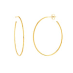 14ky Thin Oval Post Hoop Earrings Chains - Be On Park