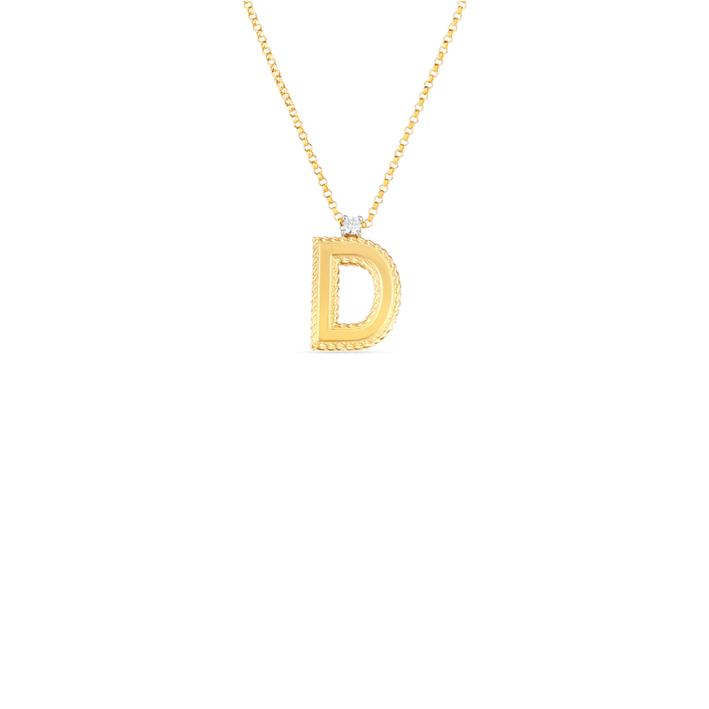 18ky Block Letter "D" DIA Pendant Necklace 0.04cwt - Be On Park