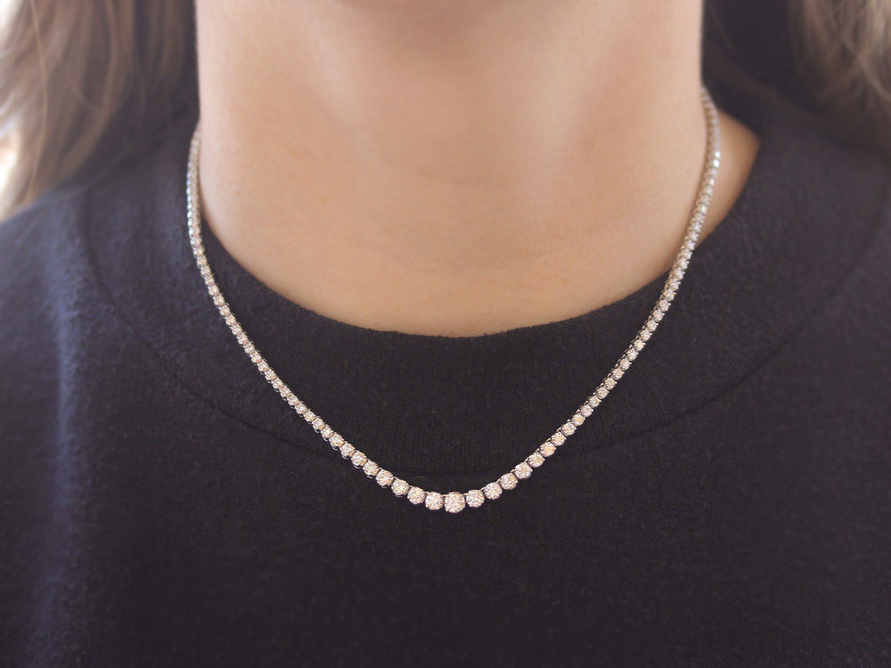 16" graduated diamond necklace - Be On Park