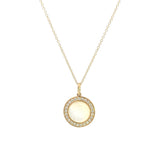 Shy Creation Diamond and Mother-of-pearl Circle Necklace - Be On Park