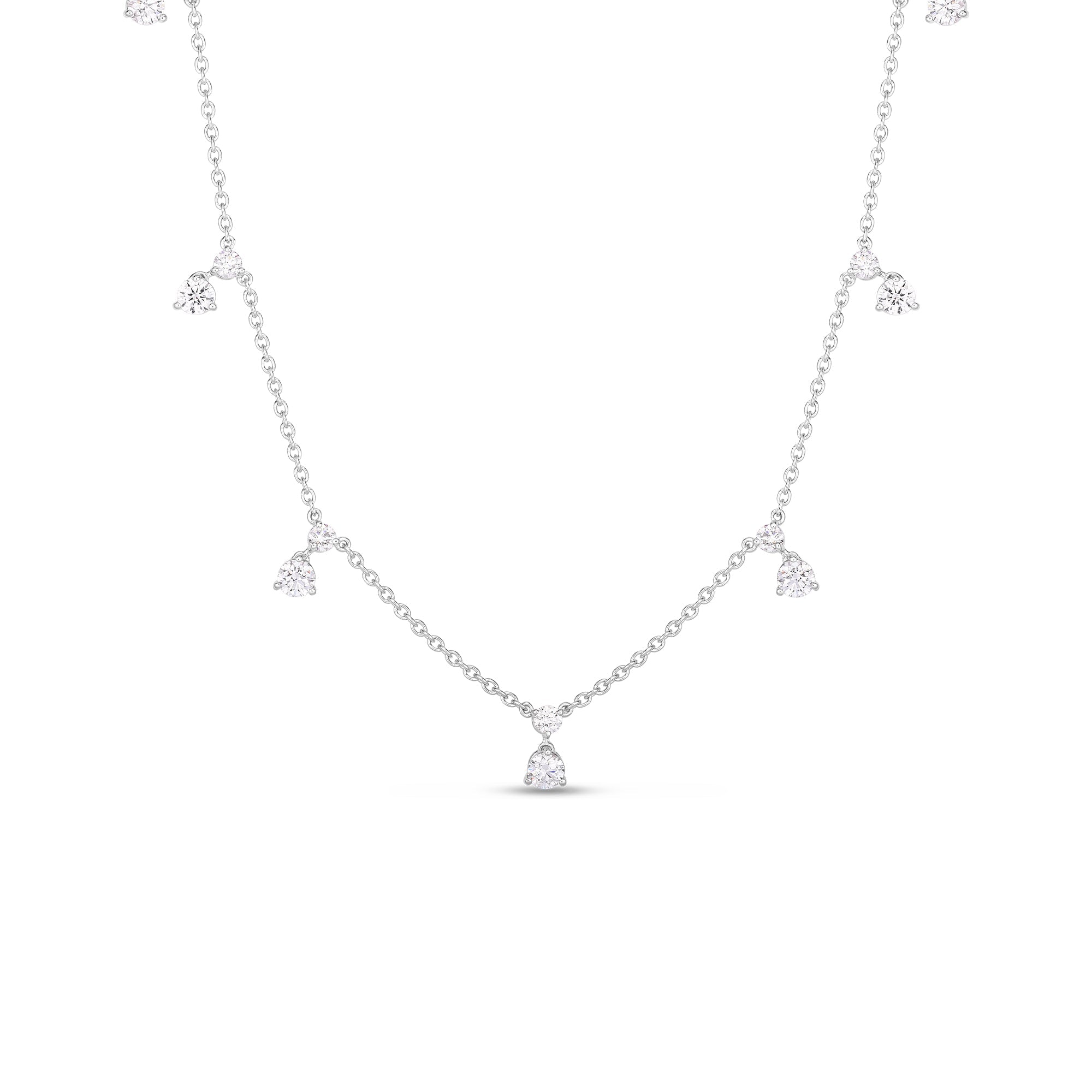 Roberto Coin DIAMONDS BY THE INCH DANGLING 5 STATION NECKLACE - Be On Park