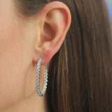31mm 5.25 carat diamond oval hoop earrings - Be On Park
