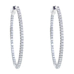 28mm 1.50 carat diamond oval hoop earrings - Be On Park