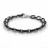 Monica Rich Kosann "Audrey" Silver Black Ceramic Bracelet