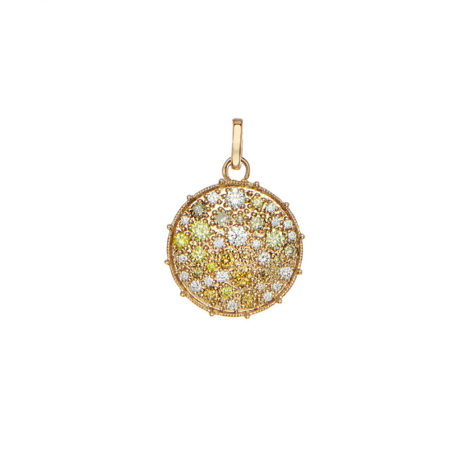 Sethi Couture Confetti Small Disc Multi-Color Diamond Pendant - Be On Park