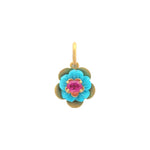 Stephanie Albertson Turquoise Flower with Pink Tourmaline Pendant - Be On Park