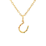 Be x Stephanie Albertson Mixed Gemstone Horseshoe Lucky Charm Pendant