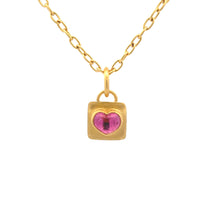 Be x Stephanie Albertson Pink Tourmaline Cabochon Heart Love Letter Charm Pendant - Be On Park