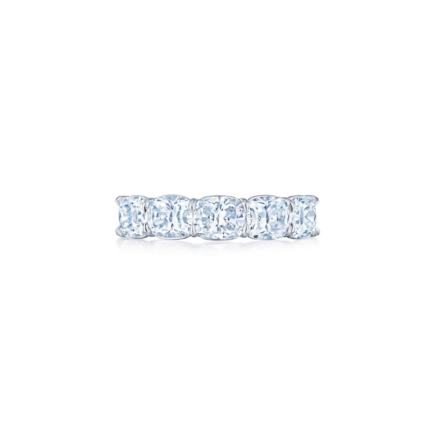 Kwiat Half Circle Ring with East-West Kwiat Cushion Diamonds in Platinum - Be On Park