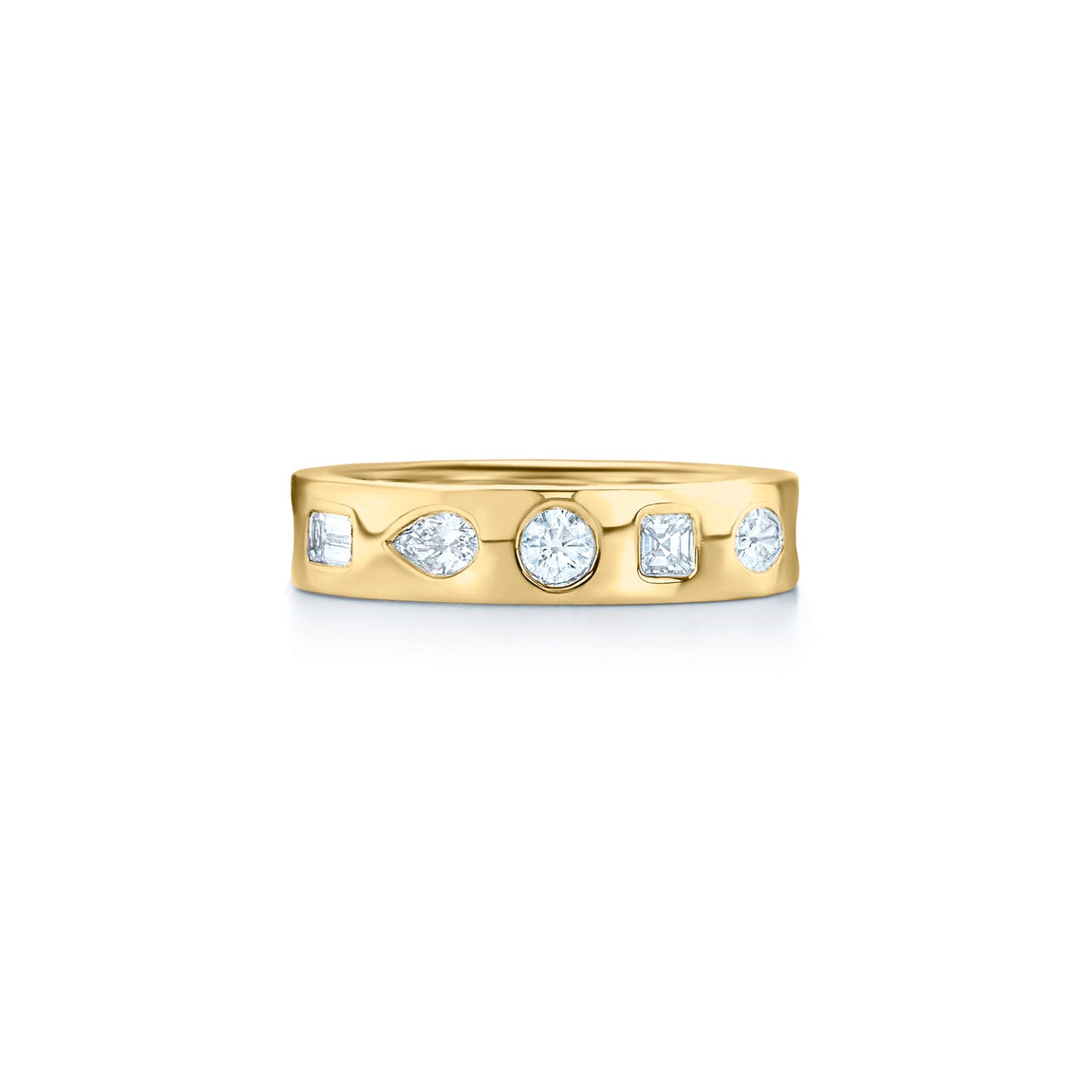 Kwiat Yellow Gold Band with Mixed Shape Diamonds - Be On Park