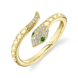 Shy Creature Green Garnet Snake Ring