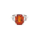 Oscar Heyman Orange Sapphire and Diamond Ring