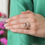 Lauren K Oval Kunzite & Multicolor Sapphire Blossom Ring