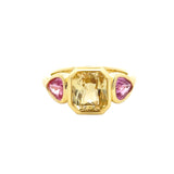 Be X Lauren K Yellow Sapphire and Pink Trillion Ring