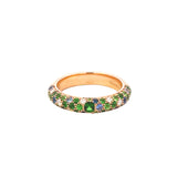 Christophe Danhier Blue Sapphire, Tsavorite, and Diamond Ring