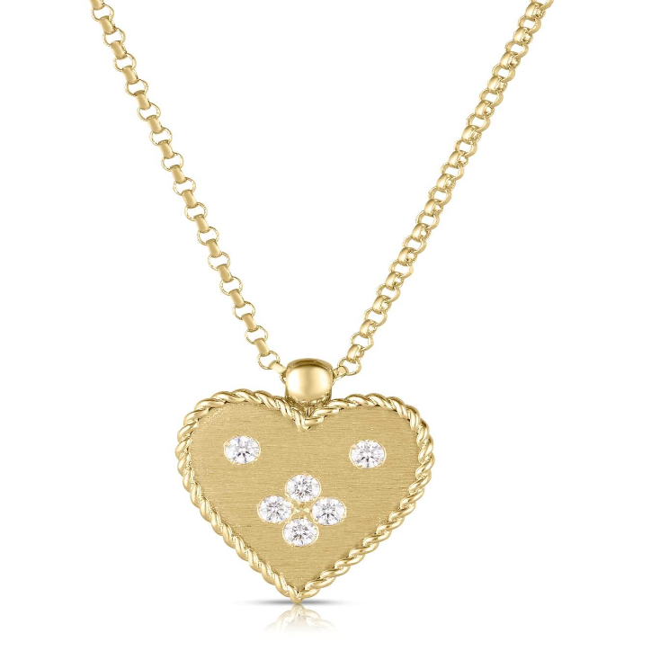 Roberto Coin Small Diamond Venetian Princess Heart Necklace - Be On Park