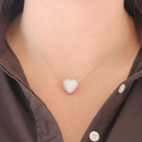 Kwiat puffed diamond heart pendant necklace - Be On Park