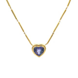 Lauren K Heart Shaped Tanzanite Crosby Necklace on Stick Chain