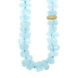 Lauren K Faceted Aquamarine Bead Necklace with Gold Station