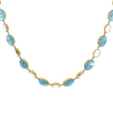 John Apel Bezel Set Aquamarine and Moonstone Necklace