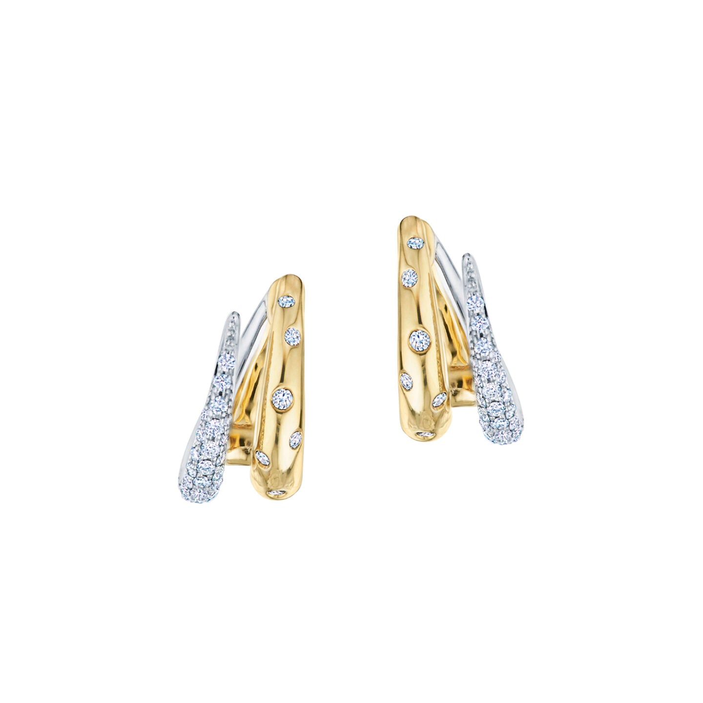Kwiat Orbit Double Huggie Earrings with Diamond - Be On Park